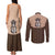 Cowcat Couples Matching Tank Maxi Dress and Long Sleeve Button Shirt Cowboy Cat Meowdy Retro Western Yoke Brown - Wonder Print Shop