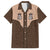 Cowcat Family Matching Long Sleeve Bodycon Dress and Hawaiian Shirt Cowboy Cat Meowdy Retro Western Yoke Brown - Wonder Print Shop