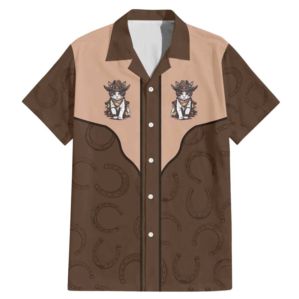 Cowcat Family Matching Mermaid Dress and Hawaiian Shirt Cowboy Cat Meowdy Retro Western Yoke Brown - Wonder Print Shop