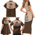 Cowcat Family Matching Short Sleeve Bodycon Dress and Hawaiian Shirt Cowboy Cat Meowdy Retro Western Yoke Brown - Wonder Print Shop
