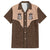 Cowcat Family Matching Short Sleeve Bodycon Dress and Hawaiian Shirt Cowboy Cat Meowdy Retro Western Yoke Brown - Wonder Print Shop
