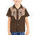 Cowcat Family Matching Short Sleeve Bodycon Dress and Hawaiian Shirt Cowboy Cat Meowdy Retro Western Yoke Brown - Wonder Print Shop