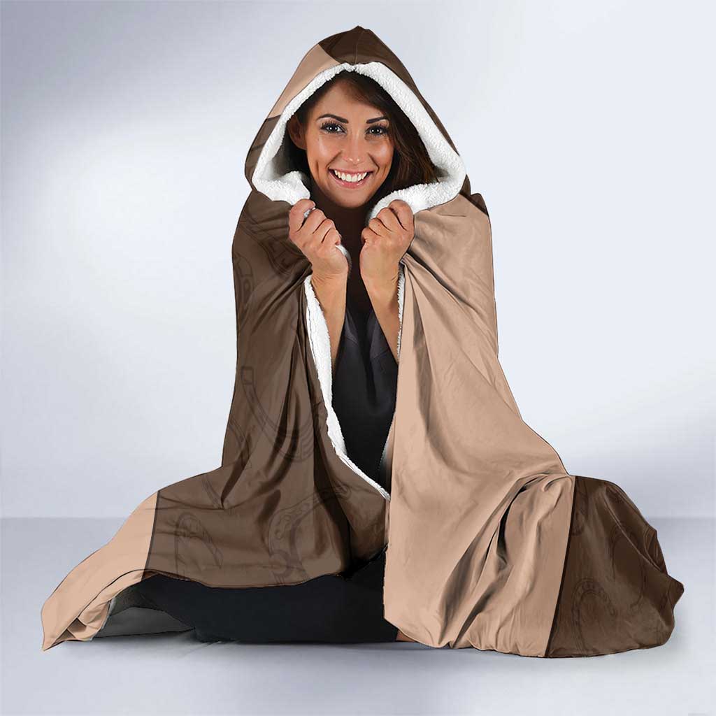 Cowcat Hooded Blanket Cowboy Cat Meowdy Retro Western Yoke Brown - Wonder Print Shop