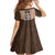 Cowcat Kid Short Sleeve Dress Cowboy Cat Meowdy Retro Western Yoke Brown - Wonder Print Shop