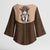Cowcat Kimono Sleeve Blouse Cowboy Cat Meowdy Retro Western Yoke Brown - Wonder Print Shop