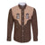 Cowcat Long Sleeve Button Shirt Cowboy Cat Meowdy Retro Western Yoke Brown - Wonder Print Shop