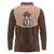 Cowcat Long Sleeve Polo Shirt Cowboy Cat Meowdy Retro Western Yoke Brown - Wonder Print Shop