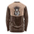 Cowcat Long Sleeve Shirt Cowboy Cat Meowdy Retro Western Yoke Brown - Wonder Print Shop