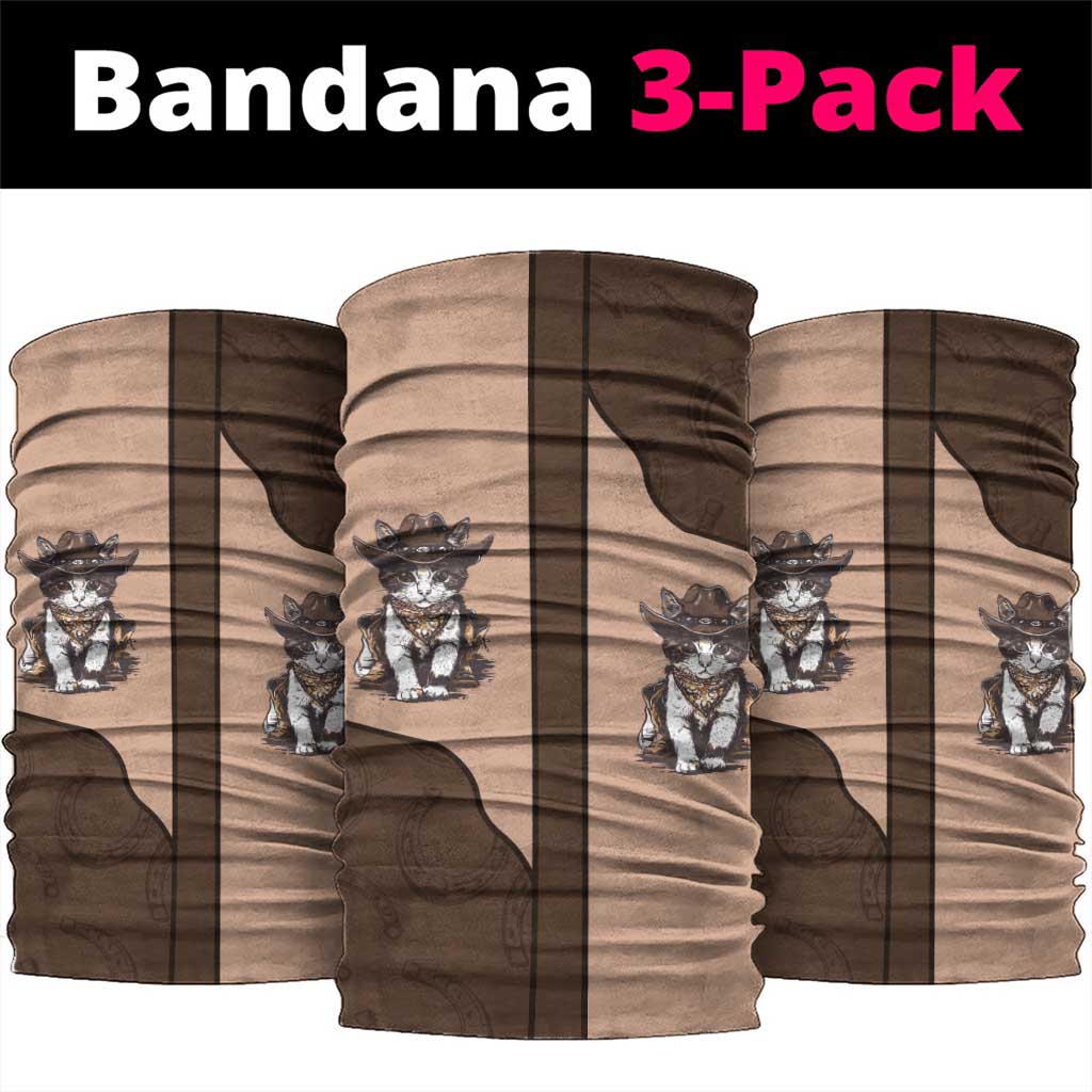 Cowcat Neck Gaiter Cowboy Cat Meowdy Retro Western Yoke Brown - Wonder Print Shop