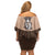 Cowcat Off Shoulder Short Dress Cowboy Cat Meowdy Retro Western Yoke Brown - Wonder Print Shop