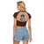 Cowcat Raglan Cropped T Shirt Cowboy Cat Meowdy Retro Western Yoke Brown - Wonder Print Shop
