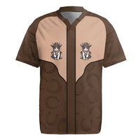 Cowcat Rugby Jersey Cowboy Cat Meowdy Retro Western Yoke Brown - Wonder Print Shop