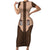 Cowcat Short Sleeve Bodycon Dress Cowboy Cat Meowdy Retro Western Yoke Brown - Wonder Print Shop