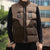 Cowcat Sleeveless Puffer Jacket Cowboy Cat Meowdy Retro Western Yoke Brown - Wonder Print Shop