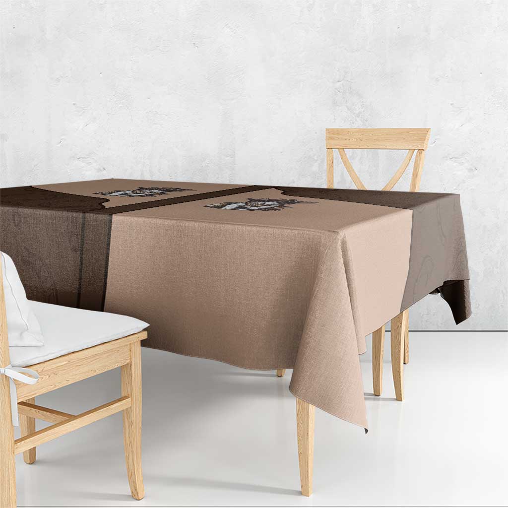 Cowcat Tablecloth Cowboy Cat Meowdy Retro Western Yoke Brown - Wonder Print Shop