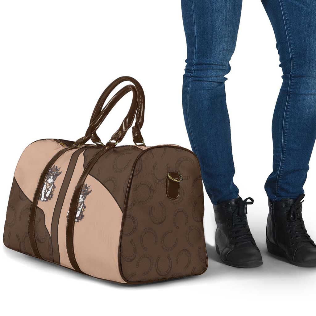 Cowcat Travel Bag Cowboy Cat Meowdy Retro Western Yoke Brown - Wonder Print Shop