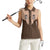 Cowcat Women Sleeveless Polo Shirt Cowboy Cat Meowdy Retro Western Yoke Brown - Wonder Print Shop