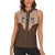 Cowcat Women Sleeveless Polo Shirt Cowboy Cat Meowdy Retro Western Yoke Brown - Wonder Print Shop