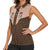 Cowcat Women Sleeveless Polo Shirt Cowboy Cat Meowdy Retro Western Yoke Brown - Wonder Print Shop