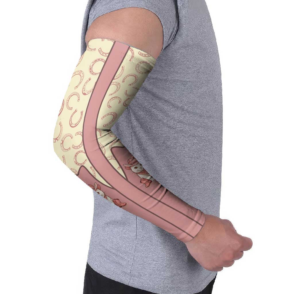 Cowcat Arm Sleeves Cowboy Cat Meowdy Retro Western Yoke Pink - Wonder Print Shop