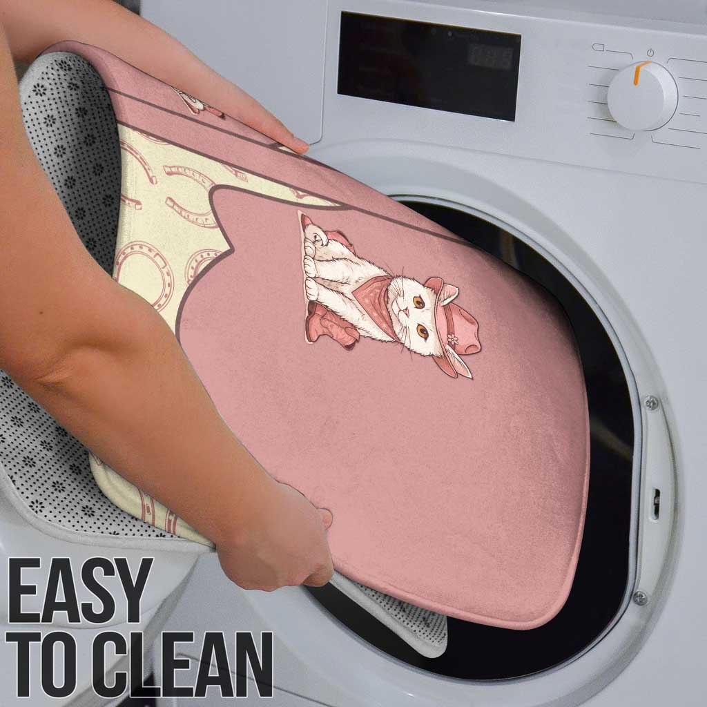 Cowcat Bathroom Set Cowboy Cat Meowdy Retro Western Yoke Pink - Wonder Print Shop