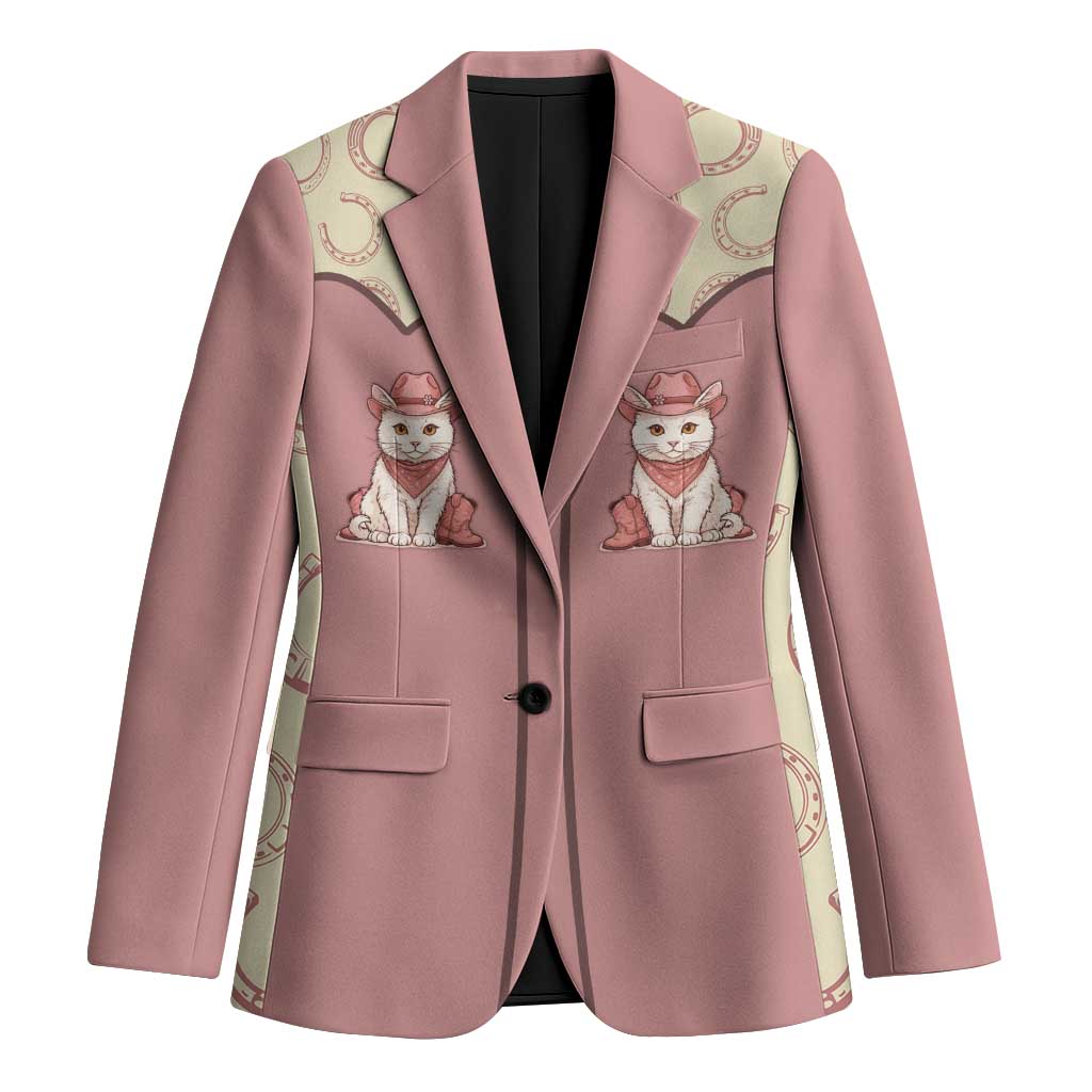 Cowcat Blazer Cowboy Cat Meowdy Retro Western Yoke Pink - Wonder Print Shop