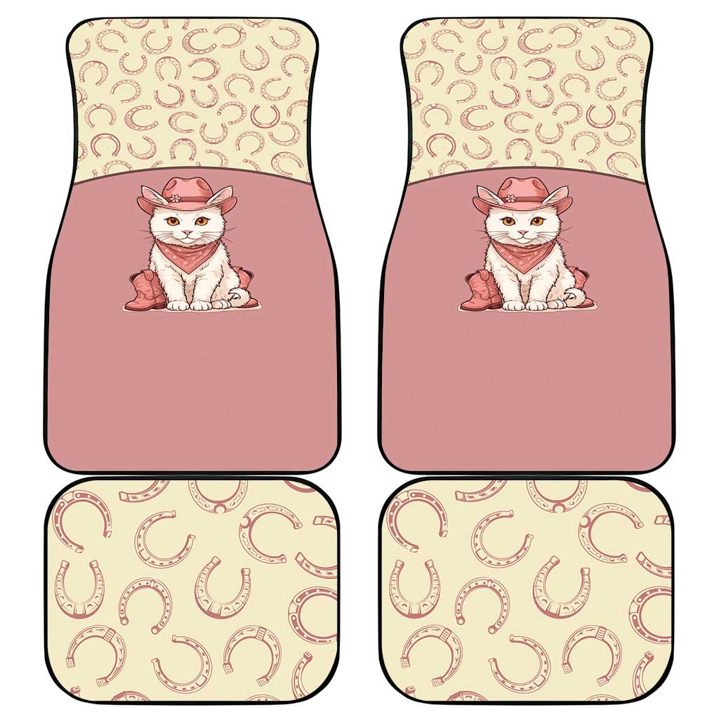Cowcat Car Mats Cowboy Cat Meowdy Retro Western Yoke Pink - Wonder Print Shop