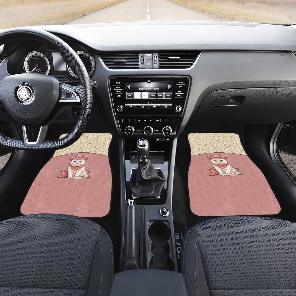 Cowcat Car Mats Cowboy Cat Meowdy Retro Western Yoke Pink - Wonder Print Shop
