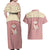 Cowcat Couples Matching Off Shoulder Maxi Dress and Hawaiian Shirt Cowboy Cat Meowdy Retro Western Yoke Pink - Wonder Print Shop