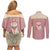 Cowcat Couples Matching Off Shoulder Short Dress and Long Sleeve Button Shirt Cowboy Cat Meowdy Retro Western Yoke Pink - Wonder Print Shop
