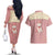 Cowcat Couples Matching Off The Shoulder Long Sleeve Dress and Hawaiian Shirt Cowboy Cat Meowdy Retro Western Yoke Pink - Wonder Print Shop