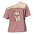 Cowcat Cross Shoulder Shirt Cowboy Cat Meowdy Retro Western Yoke Pink - Wonder Print Shop