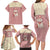 Cowcat Family Matching Long Sleeve Bodycon Dress and Hawaiian Shirt Cowboy Cat Meowdy Retro Western Yoke Pink - Wonder Print Shop