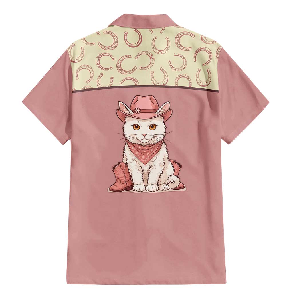Cowcat Family Matching Mermaid Dress and Hawaiian Shirt Cowboy Cat Meowdy Retro Western Yoke Pink - Wonder Print Shop