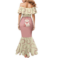 Cowcat Family Matching Mermaid Dress and Hawaiian Shirt Cowboy Cat Meowdy Retro Western Yoke Pink - Wonder Print Shop
