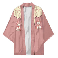 Cowcat Kimono Cowboy Cat Meowdy Retro Western Yoke Pink - Wonder Print Shop