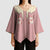 Cowcat Kimono Sleeve Blouse Cowboy Cat Meowdy Retro Western Yoke Pink - Wonder Print Shop