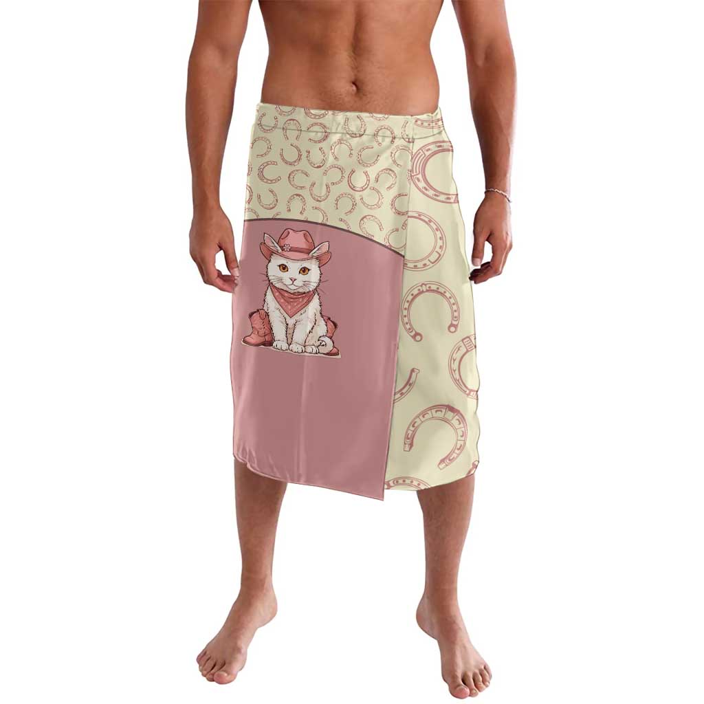 Cowcat Lavalava Cowboy Cat Meowdy Retro Western Yoke Pink - Wonder Print Shop