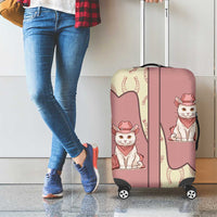 Cowcat Luggage Cover Cowboy Cat Meowdy Retro Western Yoke Pink - Wonder Print Shop