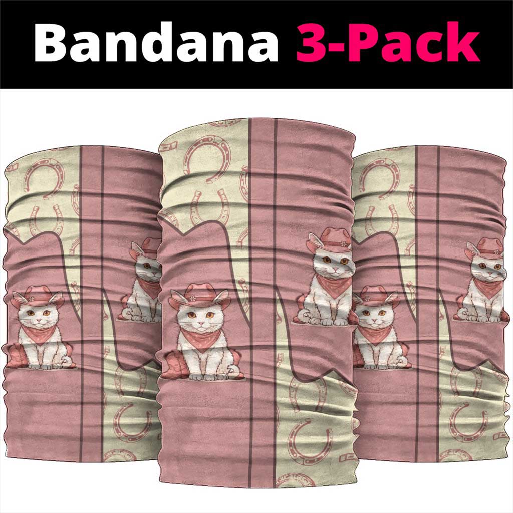 Cowcat Neck Gaiter Cowboy Cat Meowdy Retro Western Yoke Pink - Wonder Print Shop