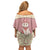 Cowcat Off Shoulder Short Dress Cowboy Cat Meowdy Retro Western Yoke Pink - Wonder Print Shop