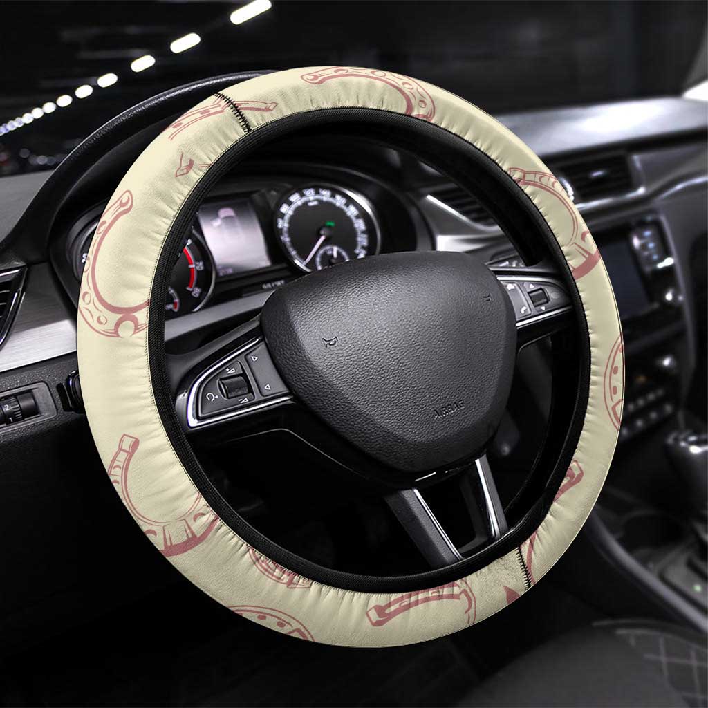 Cowcat Steering Wheel Cover Cowboy Cat Meowdy Retro Western Yoke Pink - Wonder Print Shop