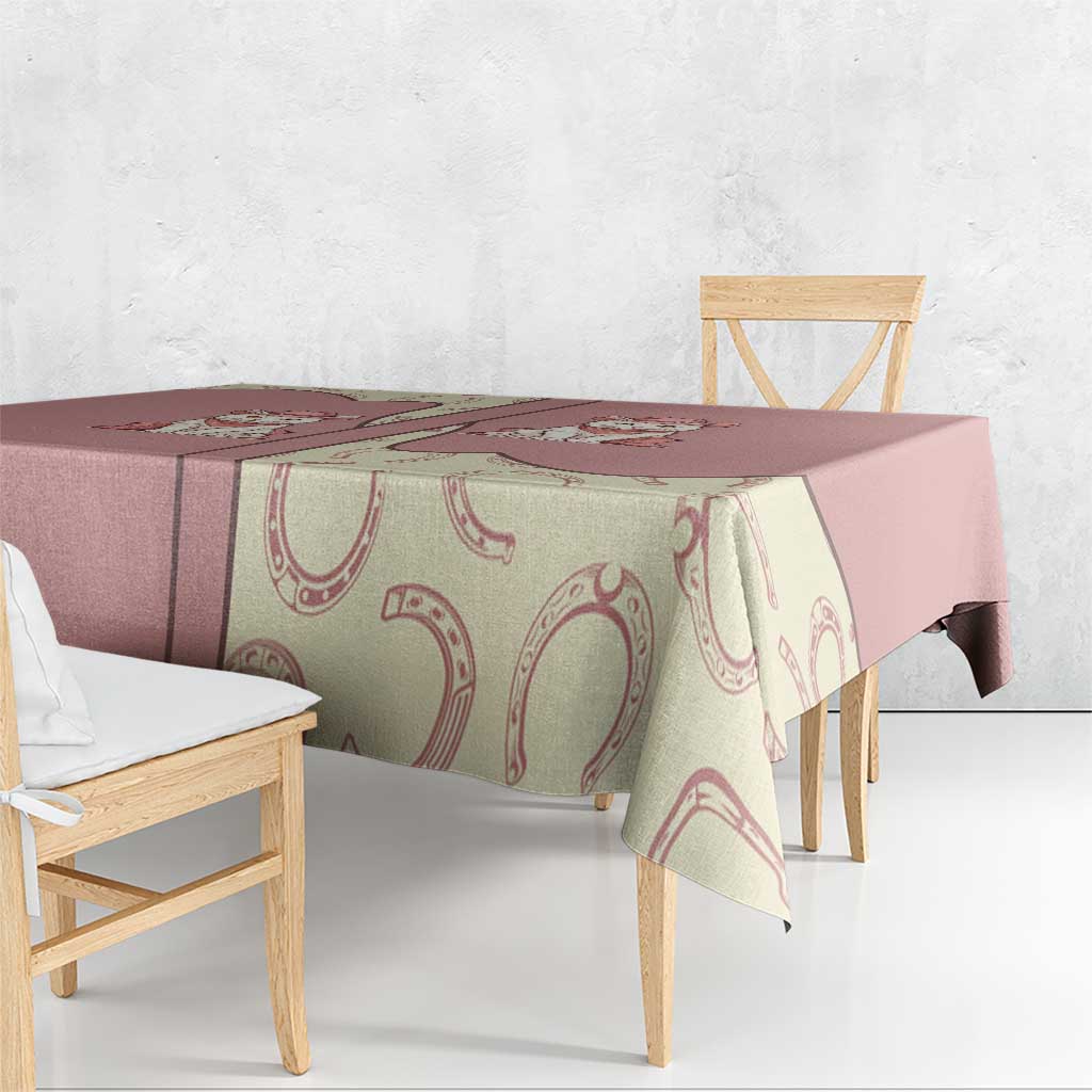 Cowcat Tablecloth Cowboy Cat Meowdy Retro Western Yoke Pink - Wonder Print Shop