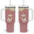 Cowcat Tumbler With Handle Cowboy Cat Meowdy Retro Western Yoke Pink - Wonder Print Shop