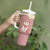 Cowcat Tumbler With Handle Cowboy Cat Meowdy Retro Western Yoke Pink - Wonder Print Shop