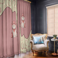 Cowcat Window Curtain Cowboy Cat Meowdy Retro Western Yoke Pink - Wonder Print Shop