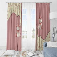 Cowcat Window Curtain Cowboy Cat Meowdy Retro Western Yoke Pink - Wonder Print Shop