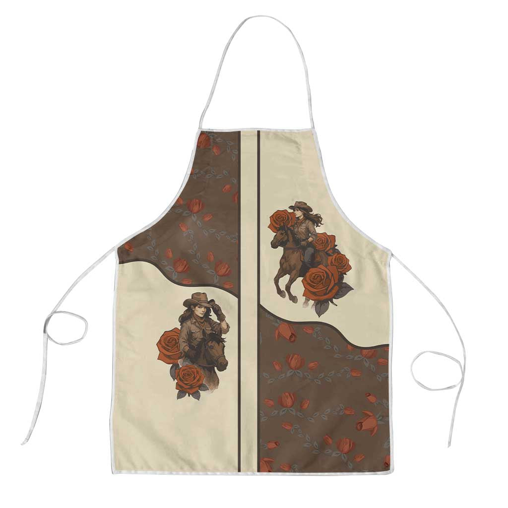Cowgirl Apron Rose Retro Western Yoke - Wonder Print Shop