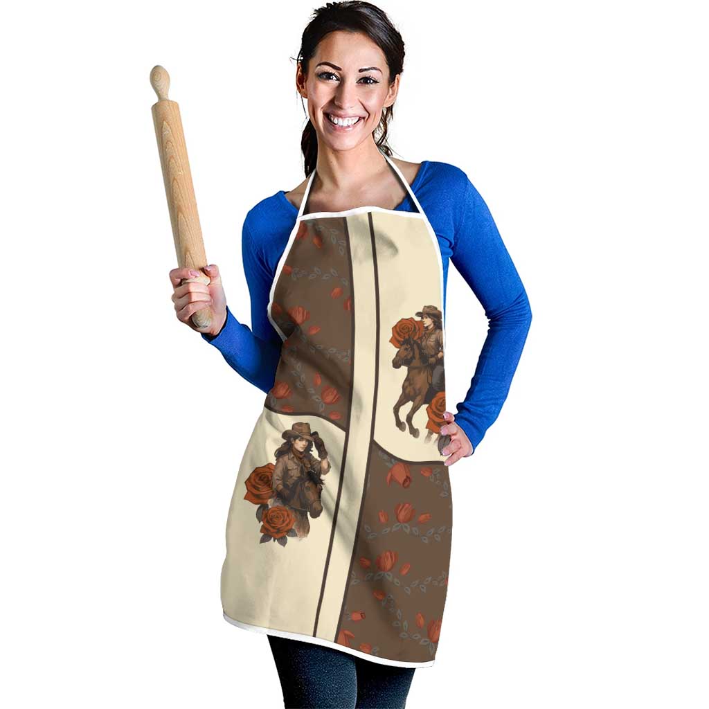 Cowgirl Apron Rose Retro Western Yoke - Wonder Print Shop