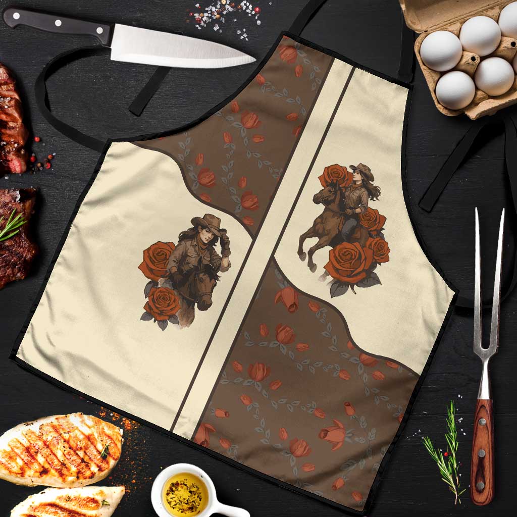 Cowgirl Apron Rose Retro Western Yoke - Wonder Print Shop